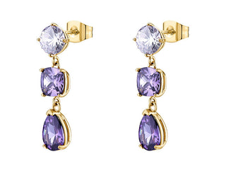 Brosway Sparkling Drop Earrings with Purple Zirconia Dreaming Big23 