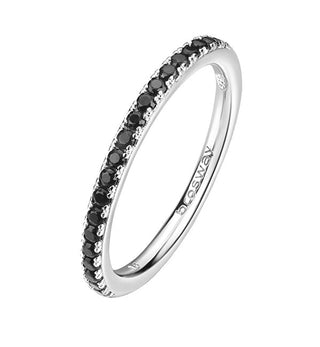 Brosway Fancy Mystery Schwarzer funkelnder Silberring FMB69 - Umfang: 54mm
