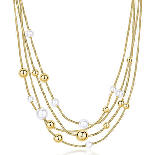 Brosway Collana Multistrato Placcata Oro Con Perle Perfect Bpc51