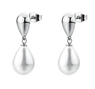 Brosway Steel dangling Orecchini with synthetic pearl Perfect BPC74