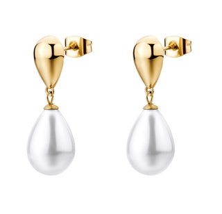 Brosway Gold-plated dangling Orecchini with synthetic pearl Perfect BPC75