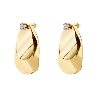Brosway Bloom BOM24 gold-plated steel statement dangle Orecchini