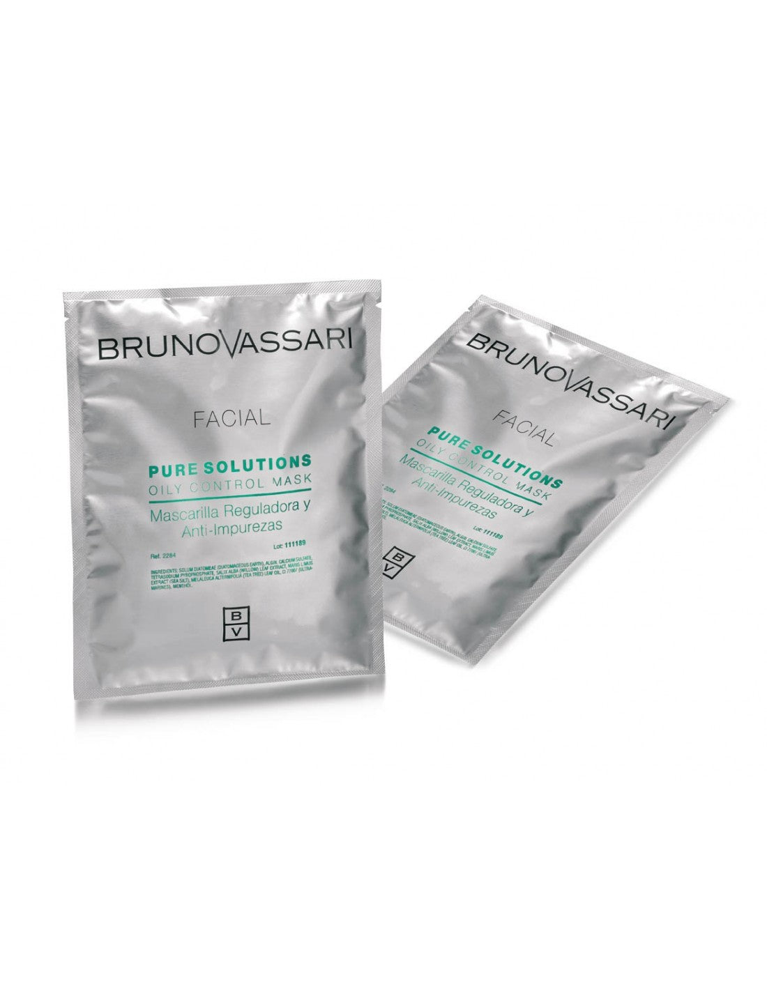 Set Bruno Vassari Mască facială detașabilă cu ulei de arbore de ceai Pure Solutions, care elimină impuritățile, 6 bucăți, 30 g