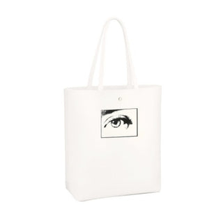Calvin Klein, Calvin Klein, Bolsa de tela blanca para mujer.