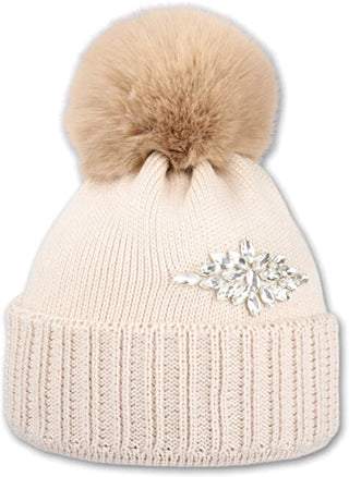 Capu Cappello Da Donna beige chiaro con applicazione