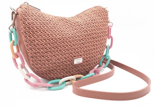 Caramelo borsa in pelle da donna Banana Bag 82330 Nude