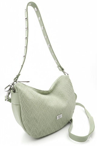 Caramelo borsa in pelle da donna Banana Bag 82343 Verde