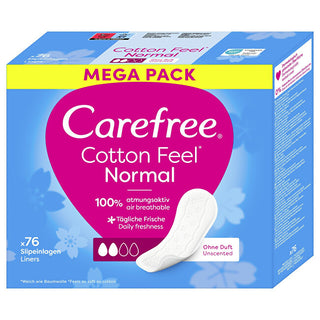 Carefree Cotton Feel Normal panty liners con cotton extract - Variant: 76 pezzi
