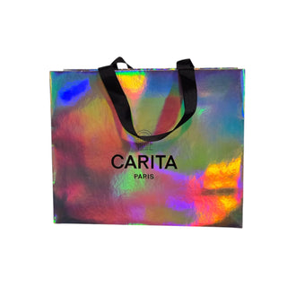 Carita paris Borsa per il trucco in tessuto, argento, taglia media