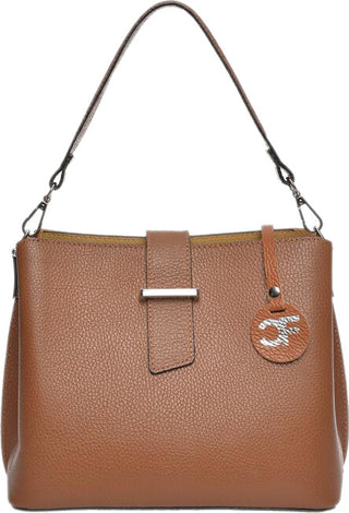 Carla Ferreri Damen-Handtasche aus Leder Farbe Cognac 