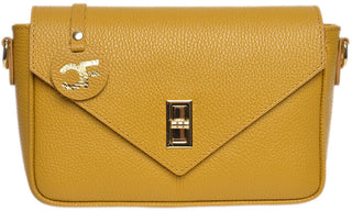 Carla Ferreri Sac bandoulière en cuir pour femme couleur moutarde 