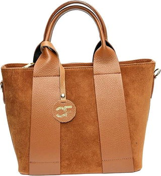 Carla Ferreri Damen-Handtasche aus Leder in Cognac 