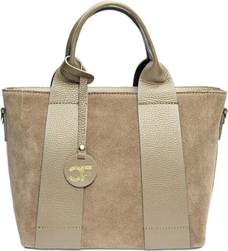 Carla Ferreri Borsa A Mano In Pelle Da Donna tonalità fango