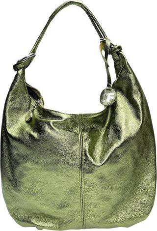 Carla Ferreri Sac à main en cuir pour femme teinte verde 