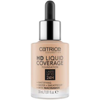 Catrice Fondotinta liquido HD, vegano, opaco, 050, Rosy Ash, 30 ml