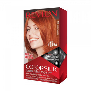 Revlon Colorsilk Beautiful Color Coloration permanente pour cheveux 45 Châtain cuivré lumineux 130 ml 