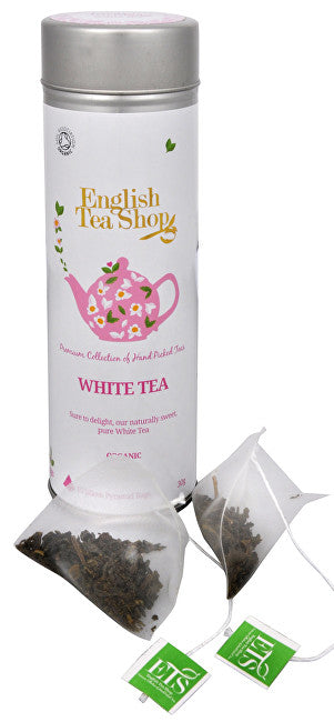 English tea shop Pure white tea BIO 15 pyramids in a can