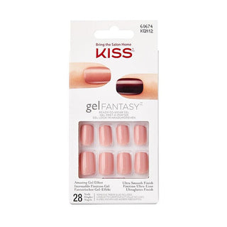 Kiss Kiss Gel Fantasy 28 Uñas Artificiales de Color cortas 