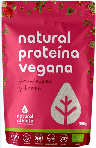 Natural Athlete Proteine Vegane Biologiche Fragola e Lampolleone 350g — Integratore proteico