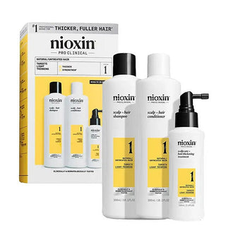 Nioxin System 1 Kit Trattamento Capelli naturali leggermente diradati 3 unità — Kit trattamento capelli