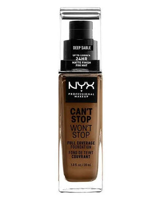 Nyx Can't Stop Won't Stop Full Coverage Fondotinta Deep Sable 30ml — Fondotinta