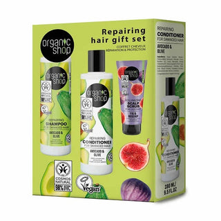 Økologisk butikk Sett Sjampo avokado 280 ml Balsam avokado 280 ml Kropsskrub fiken 75 ml — Sett for kropp og hår