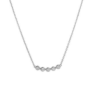 Again Jewelry Sparkling Silver Necklace With Cubic Zirconia Ajna0014 