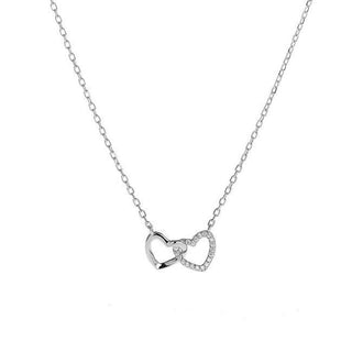 Again Jewelry Silver Necklace Intertwined Hearts Ajna0016 