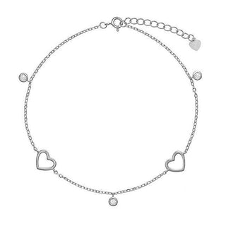 Again Jewelry Beautiful Silver Bracelet with Hearts Ajnh0004 