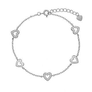 Again Jewelry Bracelet en argent avec cœurs Ajnr0005 