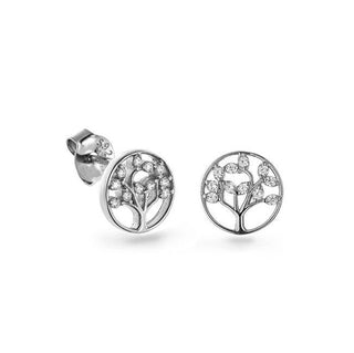 Again Jewelry Boucles d'oreilles en argent sans Tempo Arbre de Vie avec zircons Ajns0014 
