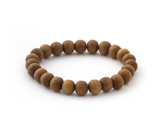 Agato Bracciale Perline Sandalo Mink01 17 cm — Bracciale