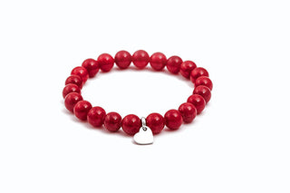Agato Bracciale Perline Giadeite Ciondolo Cuore Mink97/17 — Bracciale