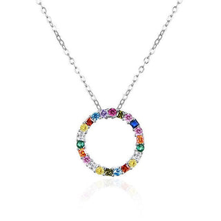 Agato Silberkette Ring mit farbigen Zirkonia Agt-N032C (Kette, Anhänger) 