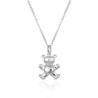 Agato Collana Argento Bambine Teddy Bear — Collana