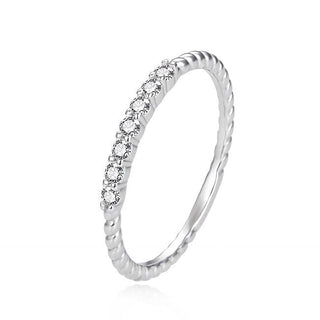 Agato Délicate bague en argent avec zircons Agt-R57W - Circuit : 56 mm 