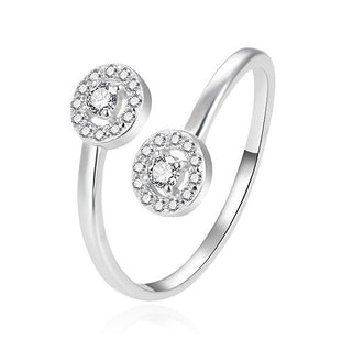 Agato Elegante Bague ouverte en argent avec zircons Agt-R55W - Circonférence : 57 Mm 