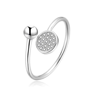Agato Wunderschöner offener Ring aus Silber Agt-R66W - Umfang: 52 Mm 