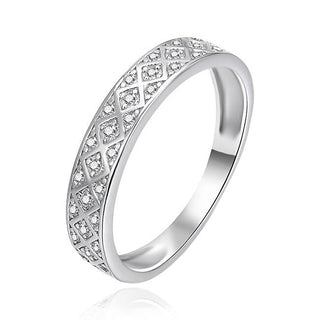 Agato Bague en argent avec zircons transparents Agt-R51W - Circonférence : 56 Mm 