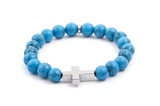 Agato Bracciale Con Perline Di Howlite Ed Ematite Mink47/18 — Bracciale