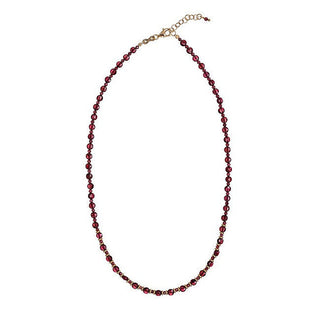 Alisia Collana Perline Argento Placcato Oro Granato — Collana
