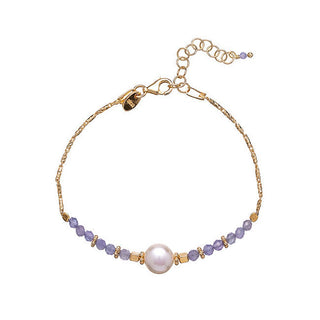 Alisia Bracelet en tanzanite et perles de rivière plaqué or Al4110-Oro-Tanzanite 