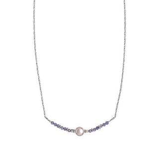 Alisia Collier en argent avec perles de Tanzanite et véritable perle Al4109-Argento-Tanzanite 