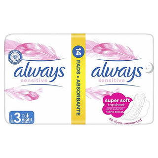 Always Assorbenti Igienici Da Notte Ultra Sensitive Night Duo 14 Pezzi — Assorbenti igienici