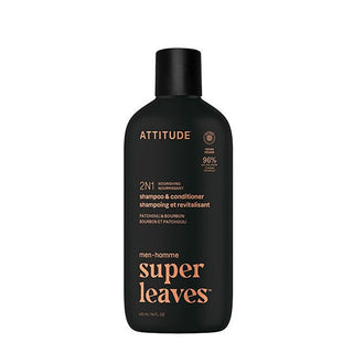 Attitude Shampoo E Balsamo Nutriente Per Uomo 2 In 1 Super Leaves Patchouli & Bourbon 415 ml — Shampoo e Balsamo 2 in 1