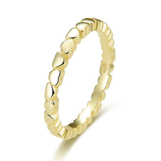 Beneto Anello argento placcato oro cuori Agg344-Gold 50 mm — Anello