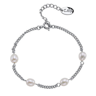 Crystalp Elegante Pulsera de acero con perlas Tide Pearl 22243.E 