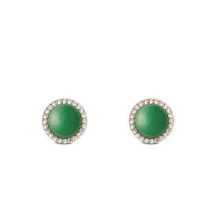 Daniel Wellington Original Button Earrings With Jadeite And Crystals Audrey Dw00401406 