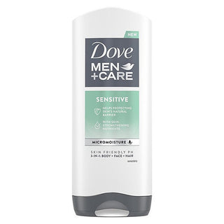 Dove Men+Care Sensitive Gel douche pour le corps, le visage et les cheveux (gel douche 3 en 1) - Volume : 400 Ml 