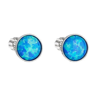 Evolution Group Orecchini in Argento con Opale Sintetico Blu 11001.3 — Orecchini